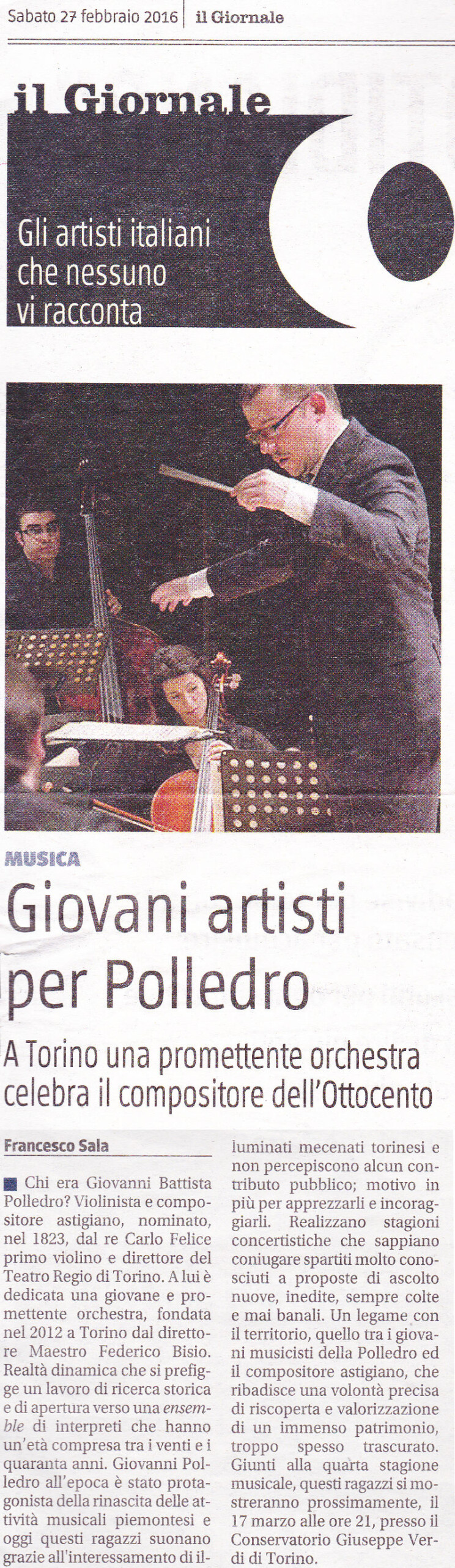 Giovani artisti dell'Orchestra Polledro